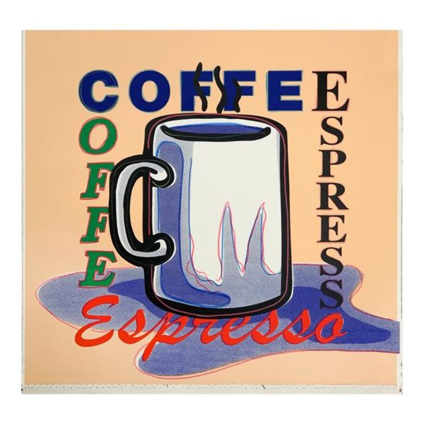 Steve Kaufman (1960-2010) "ESPRESSO" Original Mixed Media On Canvas