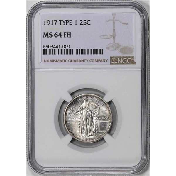 1917 Type 1 Standing Liberty Quarter Coin NGC MS64 FH