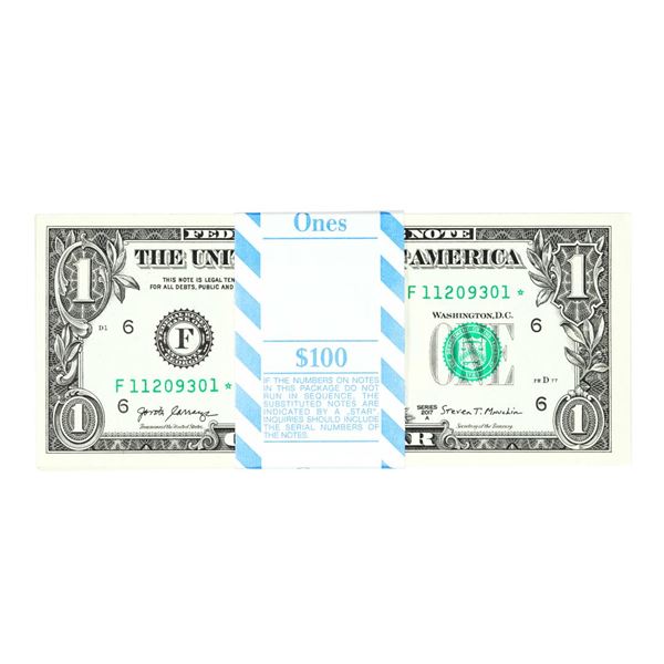 Pack of (100) Consecutive 2017A $1 Federal Reserve STAR Notes Atlanta