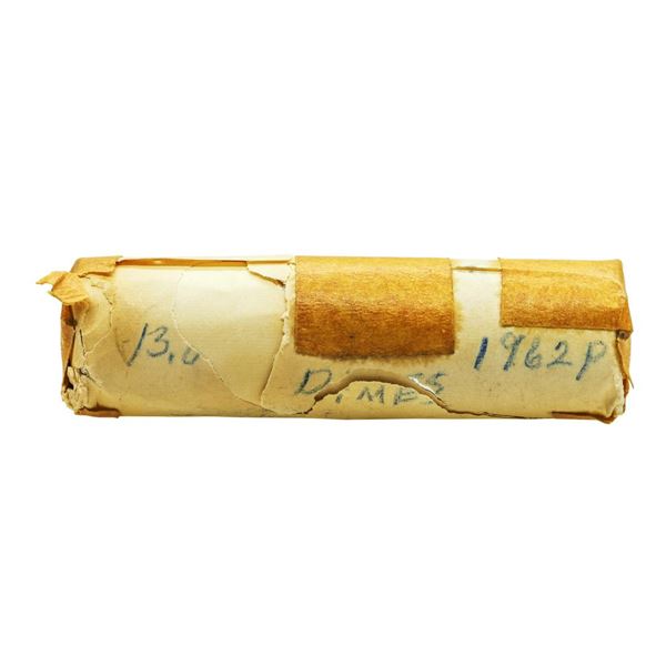 Original Bank Roll of (50) Brilliant Uncirculated 1962 Roosevelt Dime Coins