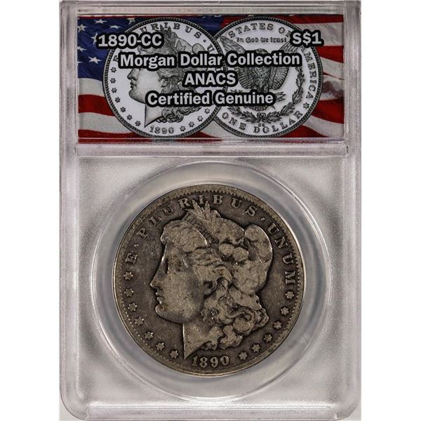 1890-CC $1 Morgan Silver Dollar Coin ANACS Genuine