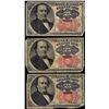 Image 1 : Lot of (3) 1874 Twenty-Five Cent Fractional Currency Notes