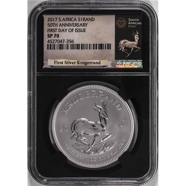 2017 South Africa Krugerrand Silver Coin NGC SP70 First Day Of Issue With COA