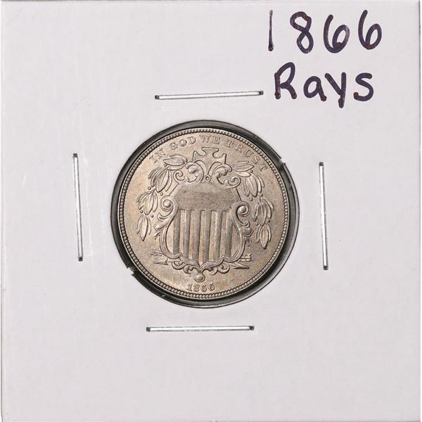 1866 with Rays Shield Nickel Coin