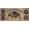 Image 1 : 1855 $5 The State Bank of South Carolina Charleston Obsolete Note