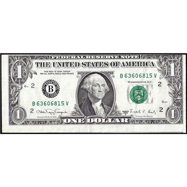 1988A $1 Federal Reserve Note New York Cutting Error