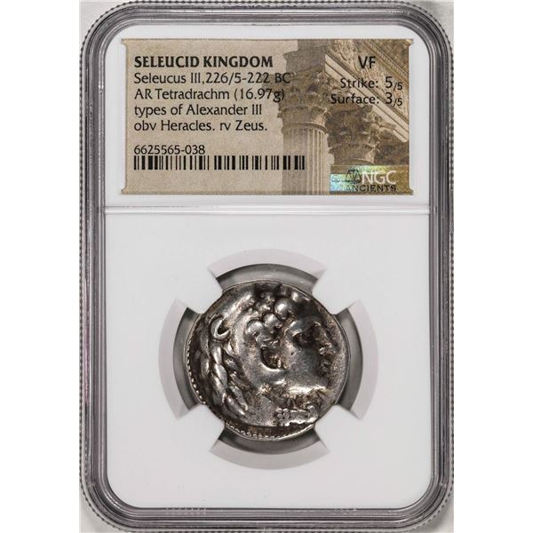 226/5-222 BC Seleucid Kingdom Seleucus III AR Tetradrachm Alexander III Coin NGC VF