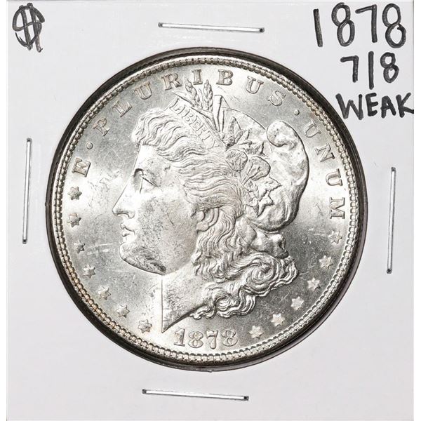 1878 7/8TF Weak $1 Morgan Silver Dollar Coin