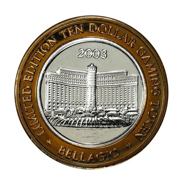 .999 Fine Silver Bellagio Las Vegas, Nevada $10 Limited Edition Gaming Token