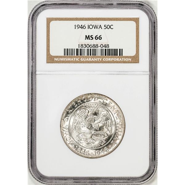 1946 Iowa Centennial Commemorative Half Dollar Coin NGC MS66