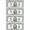 Image 1 : Uncut Sheet of (4) 1995 $5 Federal Reserve Notes