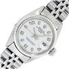 Rolex Ladies Stainless Steel White Arabic Oyster Perpetual Date Wristwatch