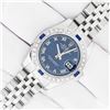 Image 2 : Rolex Ladies Stainless Steel Blue Roman Sapphire and Diamond Datejust Wristwatch