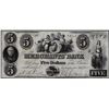 Image 1 : 1852 $5 Merchants' Bank Washington DC Obsolete Currency Note