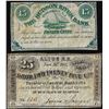 Image 1 : 1862 15 Cents Hudson River Bank Hoboken, NJ & 1862 Jones & Sawyer Alton, NH Obsoletes