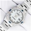 Image 2 : Rolex Ladies Stainless Steel White Roman Sapphire and Diamond Datejust Wristwatch