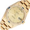 Rolex Mens 18K Yellow Gold Sapphire and Diamond Day Date President Wristwatch