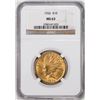 Image 1 : 1926 $10 Indian Head Eagle Gold Coin NGC MS63