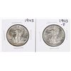 Image 1 : Lot of 1943 & 1943-D Walking Liberty Half Dollar Coins