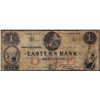 Image 1 : 1852 $1 The Eastern Bank of Connecticut West-Killingly Obsolete Bank Note