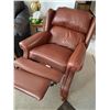 Image 2 : Brown Leather Recliner Chair