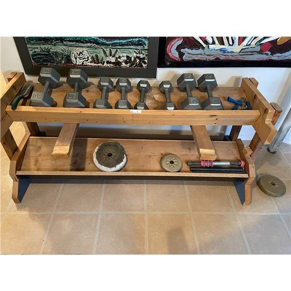 160lbs of Hand  Weights & Bench Press