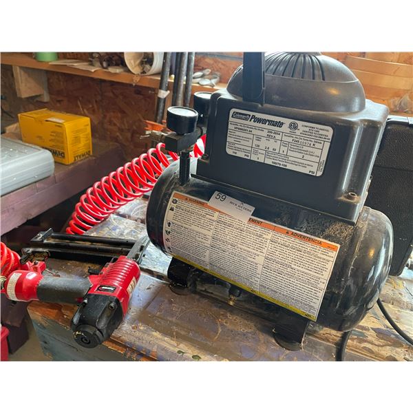 Mini Powermate Coleman Air Compressor with Powered Brad Nailer 200-2654