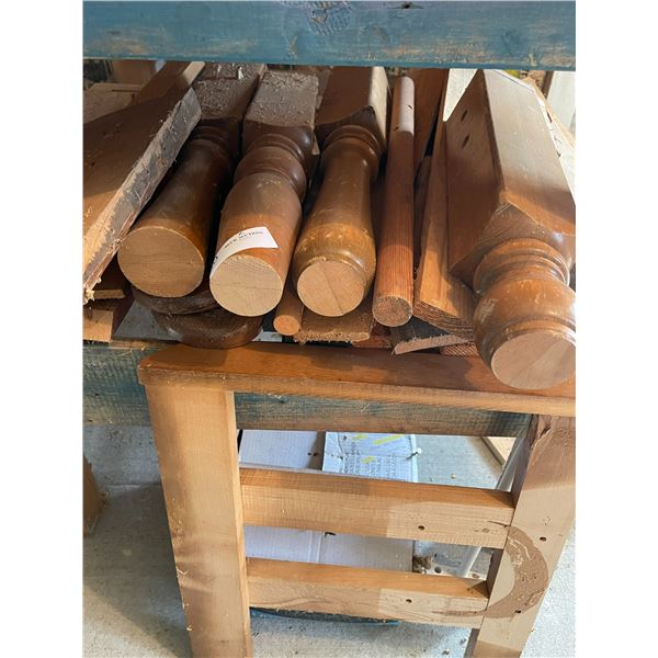 Pile of Assorted Oak Banister Rails