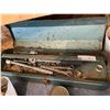 Image 1 : Vintage Green Toolbox with Assortment of Accessories