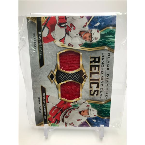 2021 UPPER DECK NO.DMDR-AS ANDREI SVECHNIKOV AND SEBASTIAN AHO BLACK DIAMOND RELICS