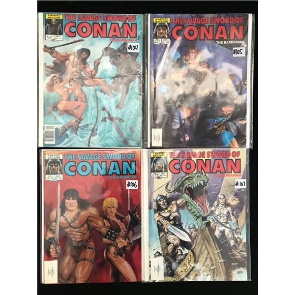 LOT OF 4 THE SAVAGE SWORD OF CONAN THE BARBARIAN COMICS