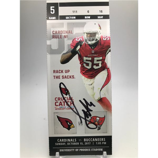 LARRY FITZGERALD SIGNED OFFICIAL GAME TICKET