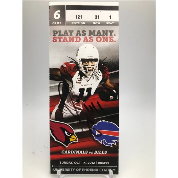 LARRY FITZGERALD SIGNED OFFICIAL GAME TICKET