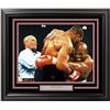 Image 1 : MIKE TYSON AND EVANDER HOLYFIELD DUAL SIGNED CUSTOM FRAMED EAR BITE 16 X 20 (BECKETT COA)