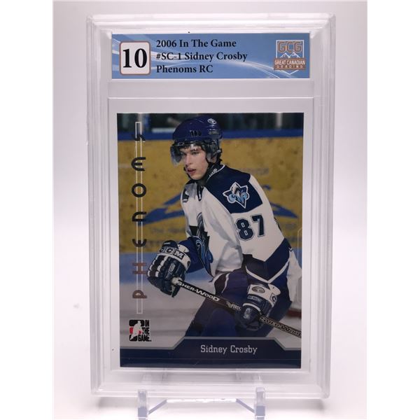 2006 IN THE GAME #SC-1 SIDNEY CROSBY PHENOMS RC GCG GRADED 10