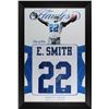 Image 1 : 1EMMITT SMITH SIGNED 1 OF 1 FLAWLESS CUSTOM FRAMED JERSEY (BECKETT COA)