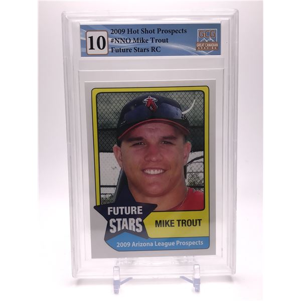 2009 HOT SHOT PROSPECTS #NNO MIKE TROUT FUTURE STARS RC GCG GRADED 10