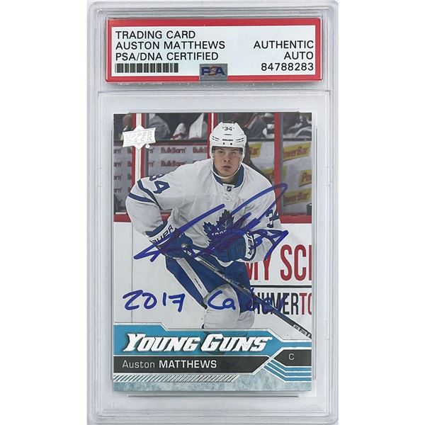 UPPER DECK #201 AUSTON MATTHEWS YOUNG GUNS RC GRADED PSA CERTIFIED AUTHENTIC AUTO