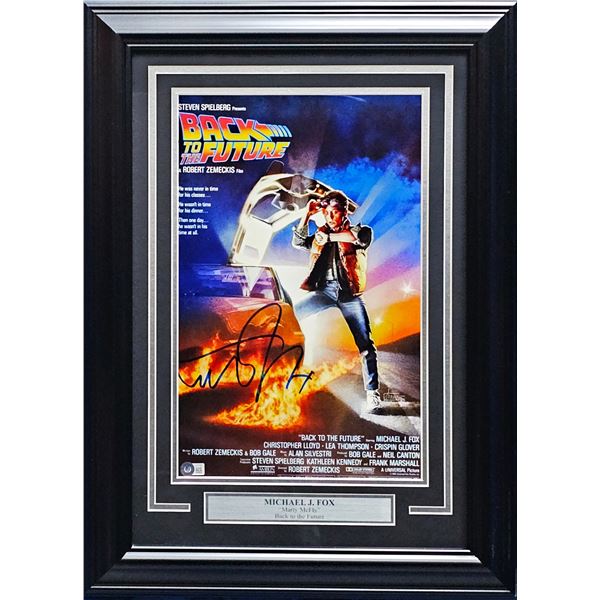 MICHAEL J FOX SIGNED AND CUSTOM FRAMED 11 X 18 (FROZEN POND COA)