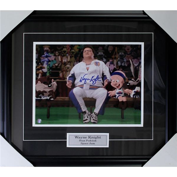 WAYNE KNIGHT SIGNED SPACE JAM 16 X 20 CUSTOM FRAMED DISPLAY (FROZEN POND COA)