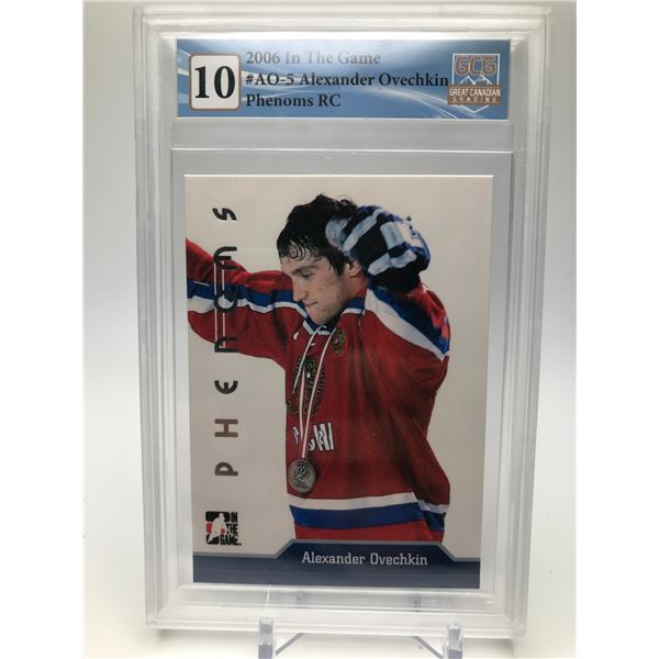 2006 IN THE GAME #AO-5 ALEXANDER OVECHKIN PHENOMS RC GCG GRADED 10