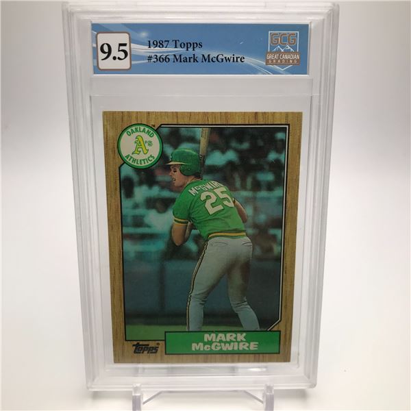 1987 TOPPS #366 MARK McGWIRE GCG GRADED 9.5