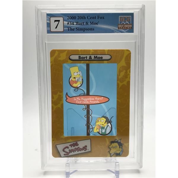 2000 20TH CENTURY FOX NO.34 'BART AND MOE' THE SIMPSONS GCG GRADED 7