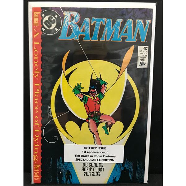 DC COMICS NO.442 BATMAN (1ST APPEARANCE OF TIM DRAKE IN A ROBIN COSTUME)