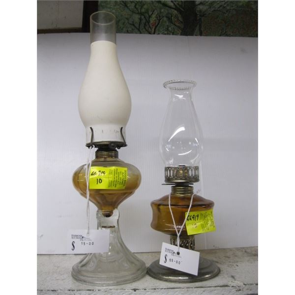 2 COAL OIL LAMPS