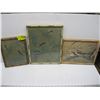 Image 1 : 3 BAMBOO LOOK FRAMED PICTURES