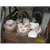 Image 1 : LG. BOX OF ASST. TEACUPS, SAUCERS, COLLECTOR PLATES, ETC.