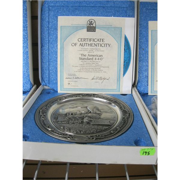 ROAD STUDIO PEWTER COLLECTOR PLATE, AMERICAN STANDARD 4-4-0