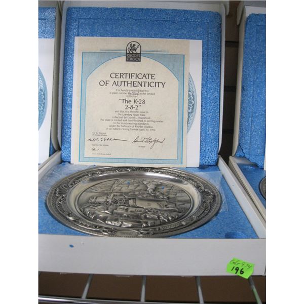 PEWTER TRAIN COLLECTOR PLATE, K-28 2-8-2