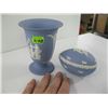 Image 1 : 2 PIECES OF WEDGEWOOD: VASE & EGG SHAPE LIDDED DISH